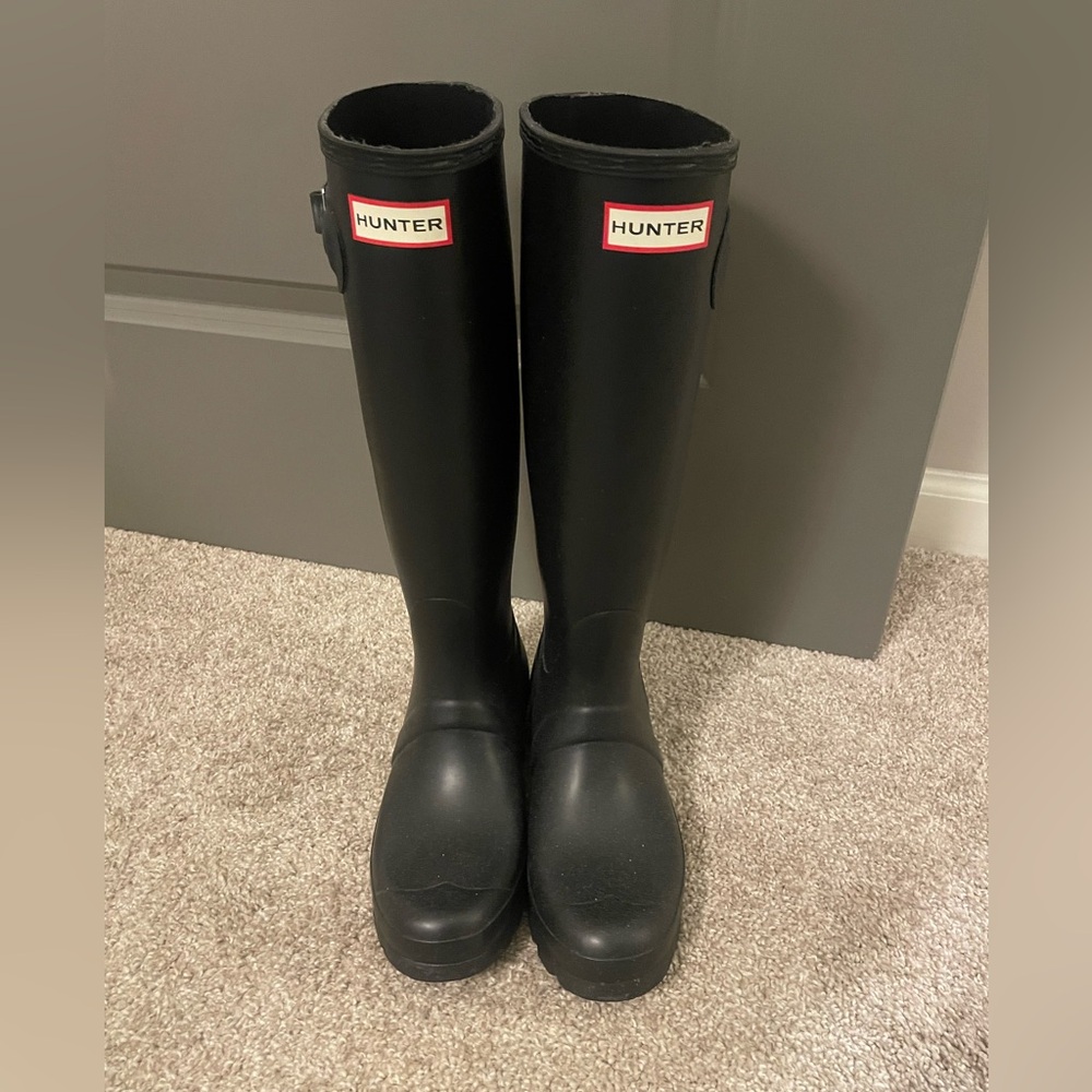 Black Tall Hunter Rainboots